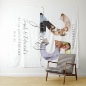 25e bruiloft Jubileum 2 foto achtergrond Wandkleed (In Situ (horizontaal))