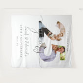 25e bruiloft Jubileum 2 foto achtergrond Wandkleed (Voorkant (horizontaal))