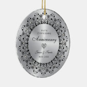 25e bruiloft Jubileum BlackMandala op goud Keramisch Ornament (Rechts)