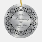 25e bruiloft Jubileum BlackMandala op goud Keramisch Ornament (Voorkant)