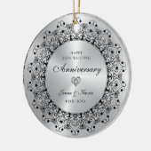 25e bruiloft Jubileum BlackMandala op goud Keramisch Ornament (Links)