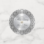 25e bruiloft Jubileum BlackMandala op zilver Confetti (Kleine voorkant)