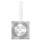 25e bruiloft Jubileum BlackMandala op zilver Decoratie (Voorkant)