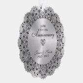 25e bruiloft Jubileum BlackMandala op zilver Ornament Kaart (Rechts)