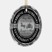 25e bruiloft Jubileum-bruiloft Paard en vervoer Keramisch Ornament (Rechts)
