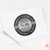 25e bruiloft Jubileum-bruiloft Paard en vervoer Ronde Sticker (Envelop)