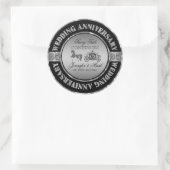 25e bruiloft Jubileum-bruiloft Paard en vervoer Ronde Sticker (Tas)