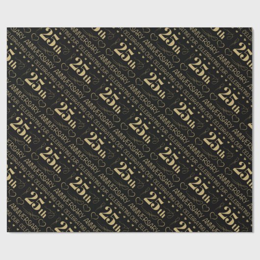 25e bruiloft Jubileum Cadeaupapier (Vlak)