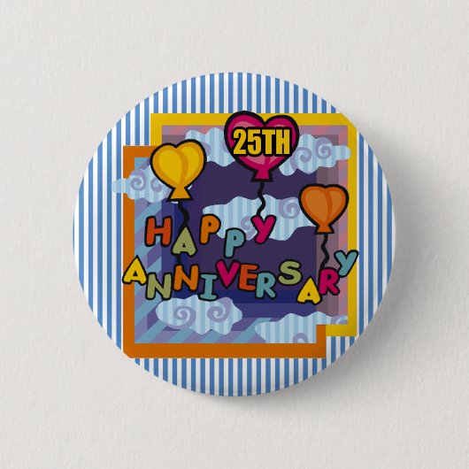 25e bruiloft Jubileum cadeaus Ronde Button 5,7 Cm (Voorkant)