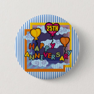 25e bruiloft Jubileum cadeaus Ronde Button 5,7 Cm