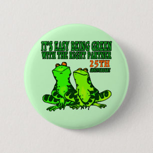 25e bruiloft Jubileum cadeaus Ronde Button 5,7 Cm