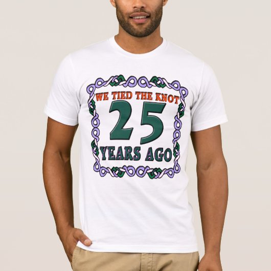 25e bruiloft Jubileum cadeaus T-shirt (Voorkant)