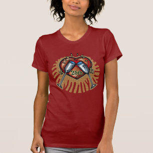 25e bruiloft Jubileum cadeaus T-shirt