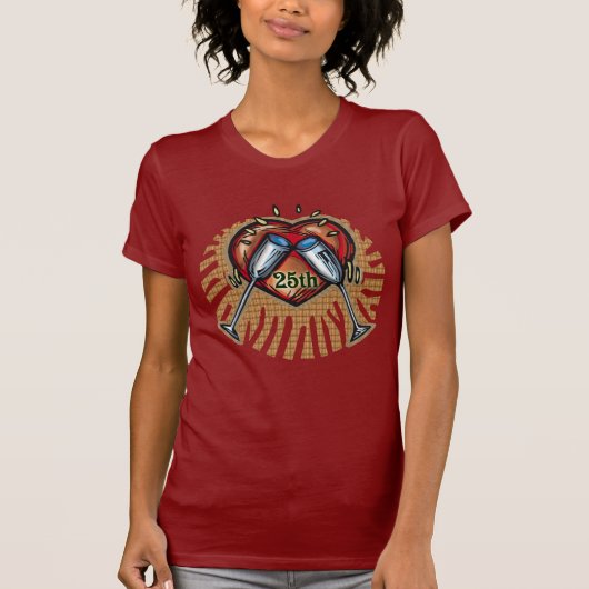 25e bruiloft Jubileum cadeaus T-shirt (Voorkant)