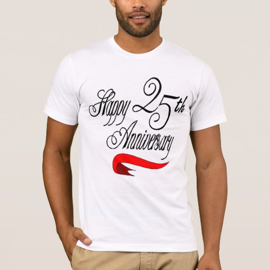 25e bruiloft Jubileum cadeaus T-shirt (Voorkant)