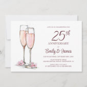 25e bruiloft Jubileum Champagne Kaart (Voorkant)