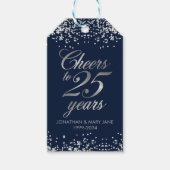 25e bruiloft Jubileum Dank u Proost Cadeaulabel (Voorkant)