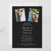 25e bruiloft Jubileum Elegant Chic Zwart Zilver Kaart (Voorkant)