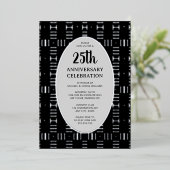 25e bruiloft Jubileum Elegant Modern Silver Folie Uitnodiging (Staand Voorkant)