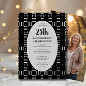 25e bruiloft Jubileum Elegant Modern Silver Folie Uitnodiging