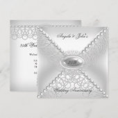 25e bruiloft Jubileum Elegant Pearl White Kaart (Voorkant / Achterkant)