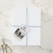 25e bruiloft Jubileum Elegante Foto Minimalist Cadeaulabel (Met Touw)