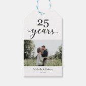 25e bruiloft Jubileum Elegante Foto Minimalist Cadeaulabel (Voorkant)