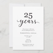 25e bruiloft Jubileum Elegante Foto Minimalist Kaart (Voorkant)