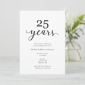 25e bruiloft Jubileum Elegante Foto Minimalist Kaart (Staand voorkant)