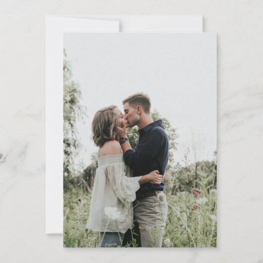 25e bruiloft Jubileum Elegante Foto Minimalist Kaart (Achterkant)