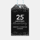 25e bruiloft Jubileum Faux Glitter Cadeaulabel (Voorkant)