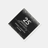 25e bruiloft Jubileum Faux Glitter Servet (Hoek)