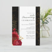 25e bruiloft Jubileum Floral Budget Invitation Kaart (Staand voorkant)