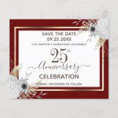 25e bruiloft Jubileum Floral Save the Date (Voorkant)