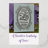 25e bruiloft Jubileum Folie Uitnodiging (Voorkant)