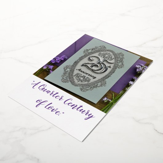 25e bruiloft Jubileum Folie Uitnodiging (Gedraaid)