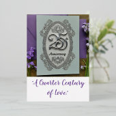 25e bruiloft Jubileum Folie Uitnodiging (Staand Voorkant)