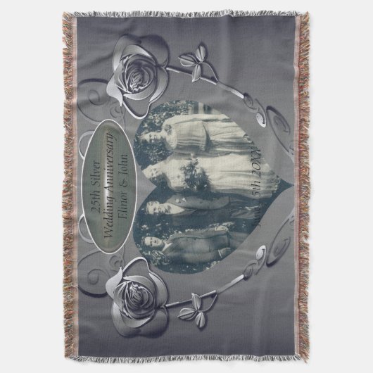 25e bruiloft Jubileum + foto Deken (Voorkant Verticaal)