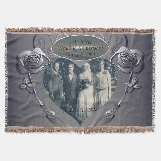 25e bruiloft Jubileum + foto Deken (Voorkant)