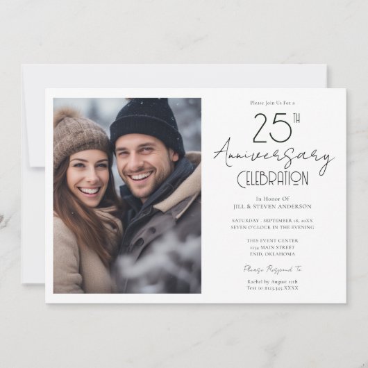 25e bruiloft Jubileum foto Kaart (Voorkant)