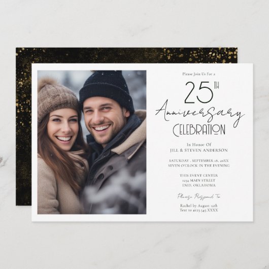 25e bruiloft Jubileum foto Kaart (Voorkant / Achterkant)