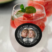 25e bruiloft Jubileum Foto Namen Datum Wijnglas Zonder Voet