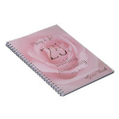 25e bruiloft Jubileum gastboek roze Rose Notitieboek (Rechterzijde)