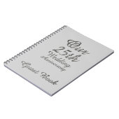 25e bruiloft Jubileum Guest Book Silver Grey Notitieboek (Linkerzijde)