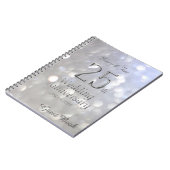 25e bruiloft Jubileum Guest Book Silver Grey Notitieboek (Linkerzijde)