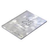 25e bruiloft Jubileum Guest Book Silver Grey Notitieboek (Linkerzijde)