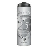 25e bruiloft Jubileum hart Thermosbeker (Voorkant)