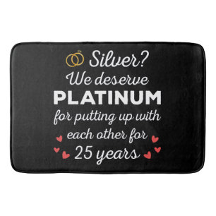 25e bruiloft Jubileum I - Silver Funny Couple Badmat