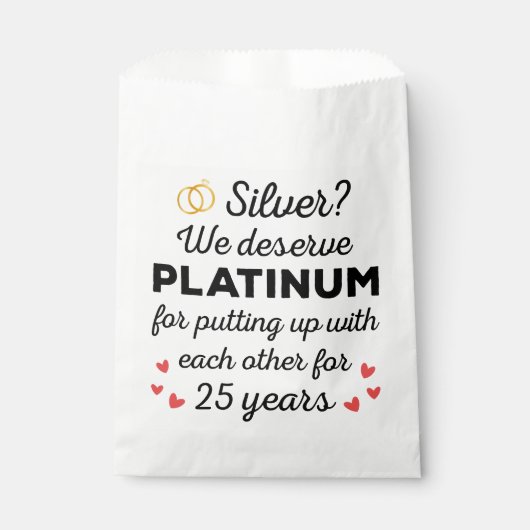 25e bruiloft Jubileum I - Silver Funny Couple Bedankzakje (Voorkant)