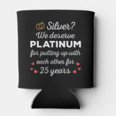 25e bruiloft Jubileum I - Silver Funny Couple Blikjeskoeler (Achterkant)